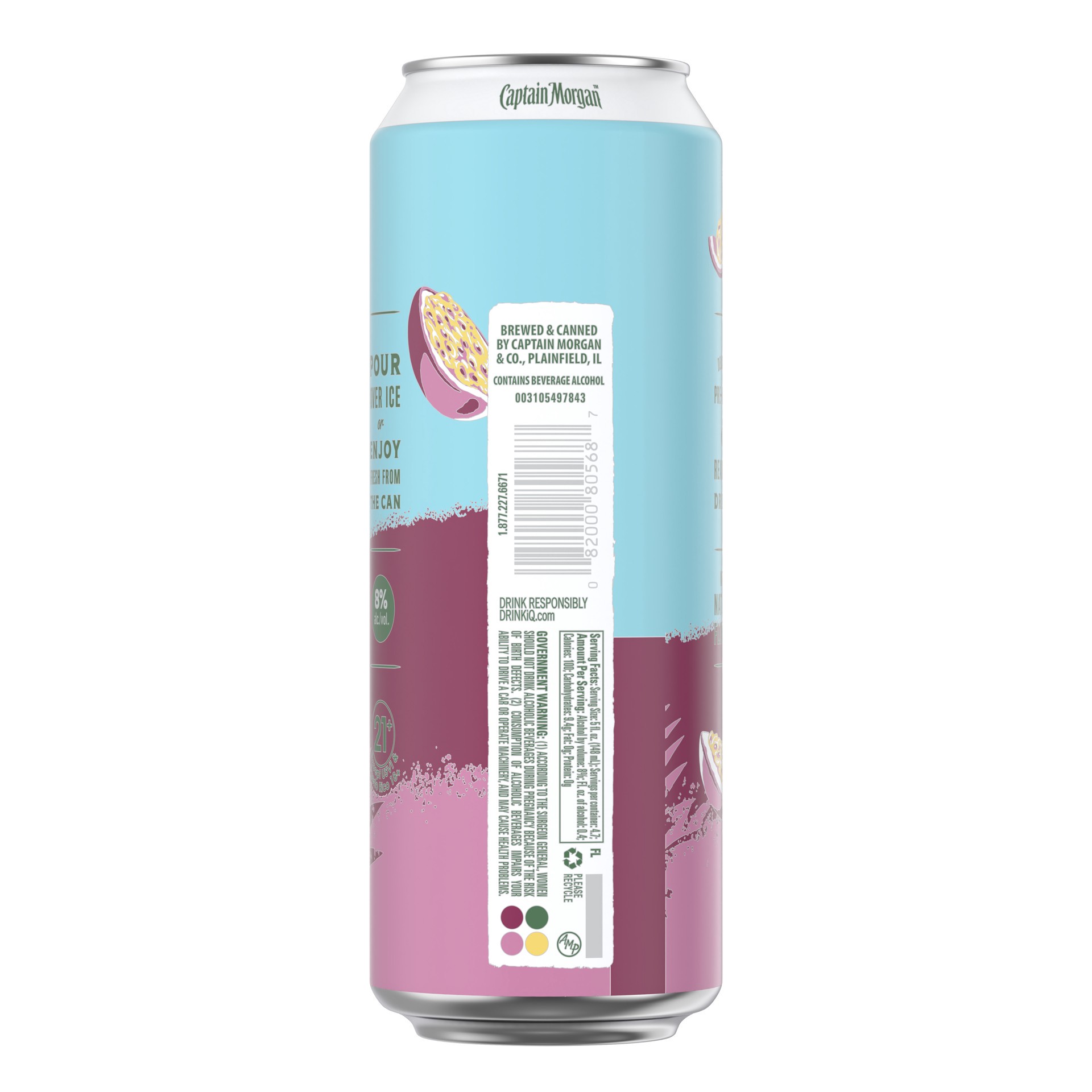 slide 4 of 4, Captain Morgan Sliced Up Tropical Hurricane, 23.5 fl oz, Single Serve Can, 8% ABV, 23.50 fl oz