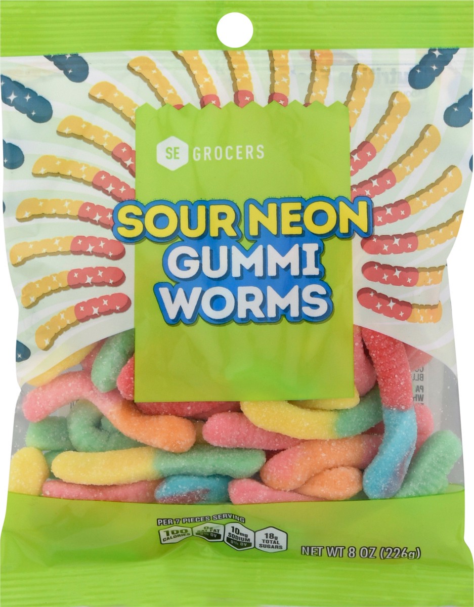 slide 1 of 13, SE Grocers Neon Gummi Worms, 8 oz
