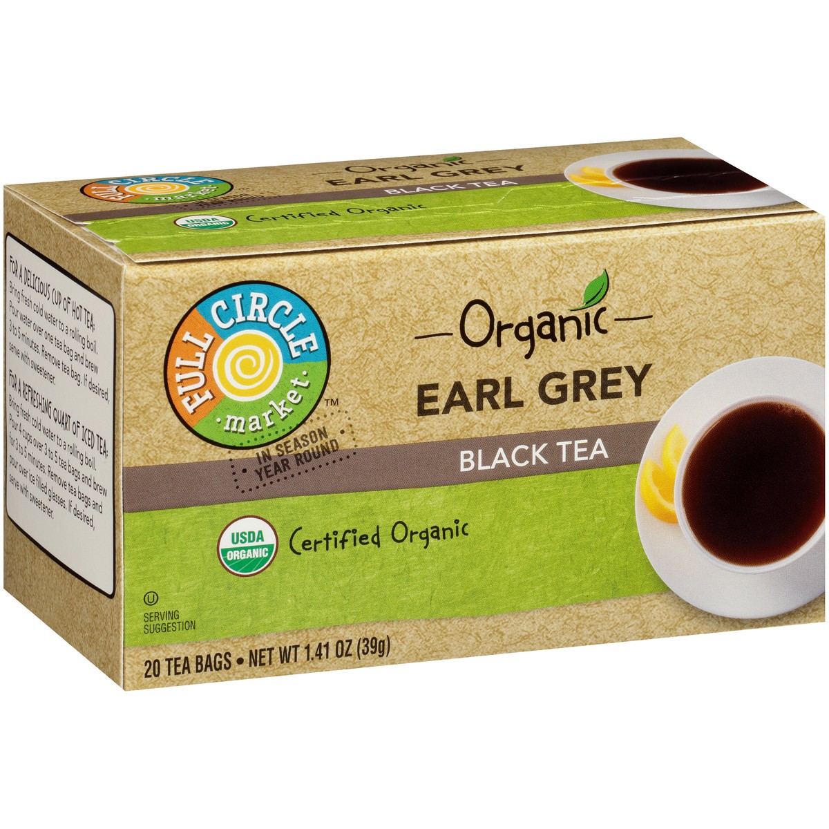 slide 3 of 15, Full Circle Market Earl Grey Black Tea - 1.41 oz, 20 ct