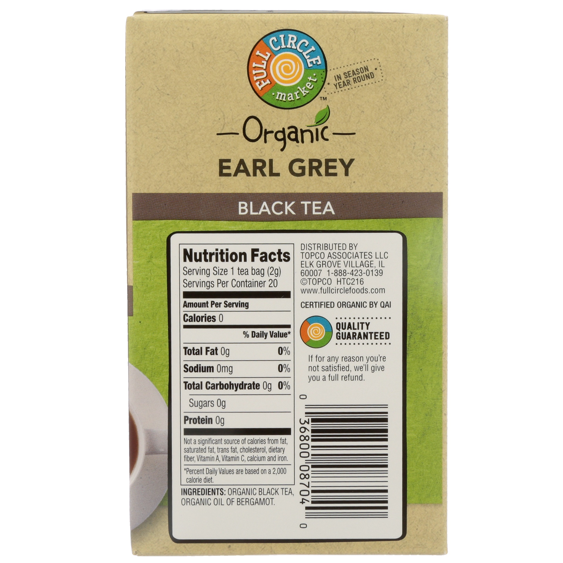 slide 5 of 6, Full Circle Market Organic Earl Grey Black Tea, 20 ct