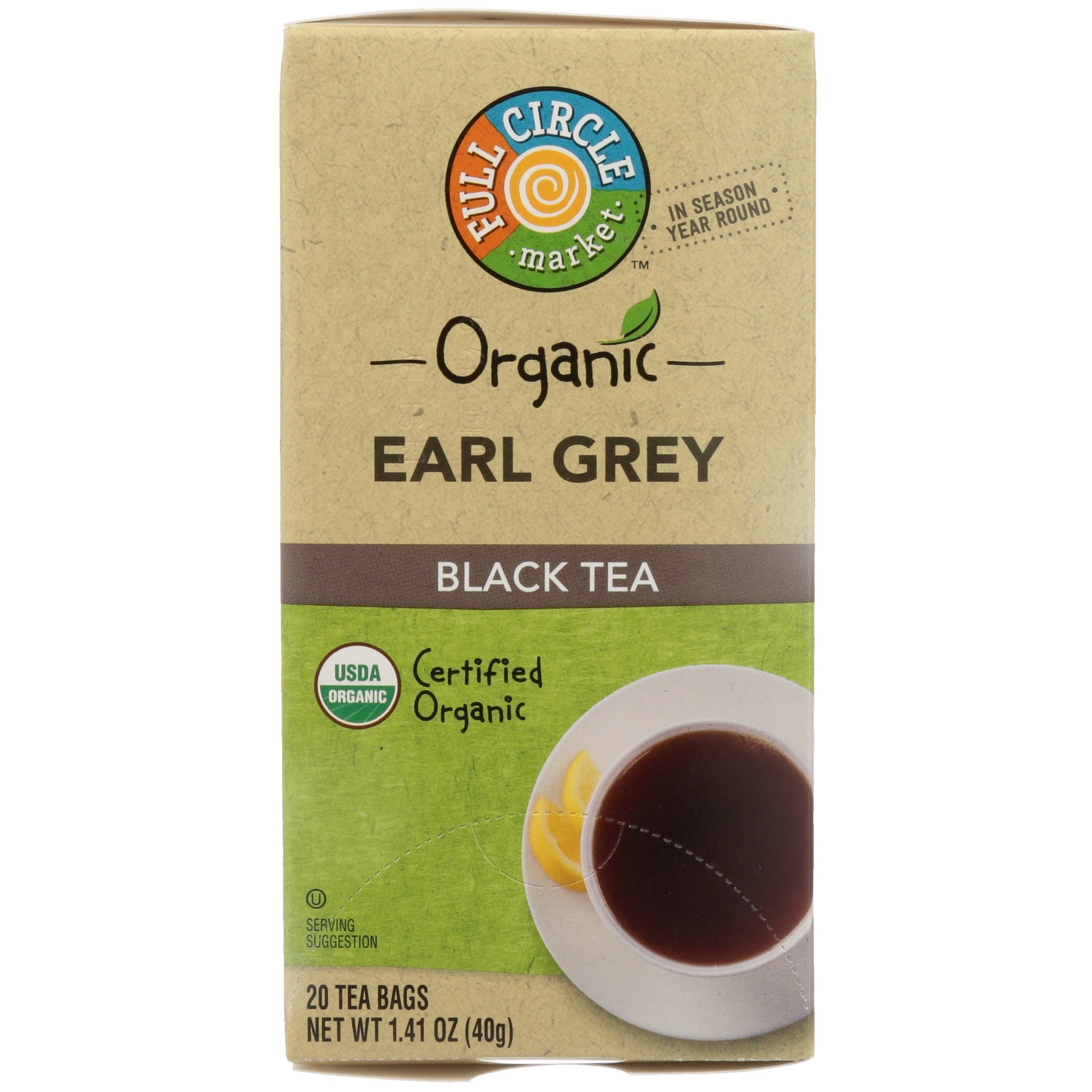 slide 1 of 6, Full Circle Market Organic Earl Grey Black Tea, 20 ct