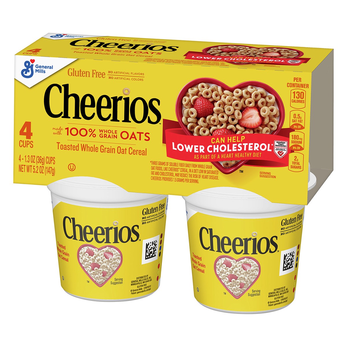 slide 6 of 9, Cheerios Cereal Cups, 4 ct,1.3 oz, 4 ct