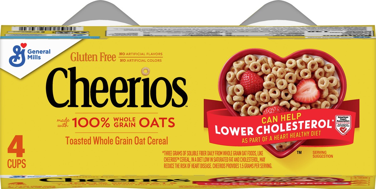 slide 9 of 9, Cheerios Cereal Cups, 4 ct,1.3 oz, 4 ct