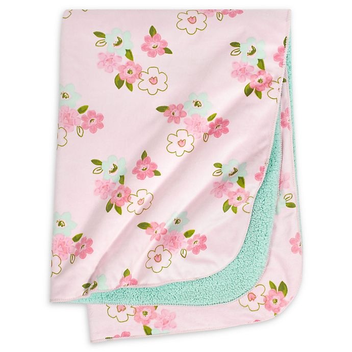 slide 1 of 3, Just Born One World Collection Blossom Plush Blanket - Pink, 1 ct