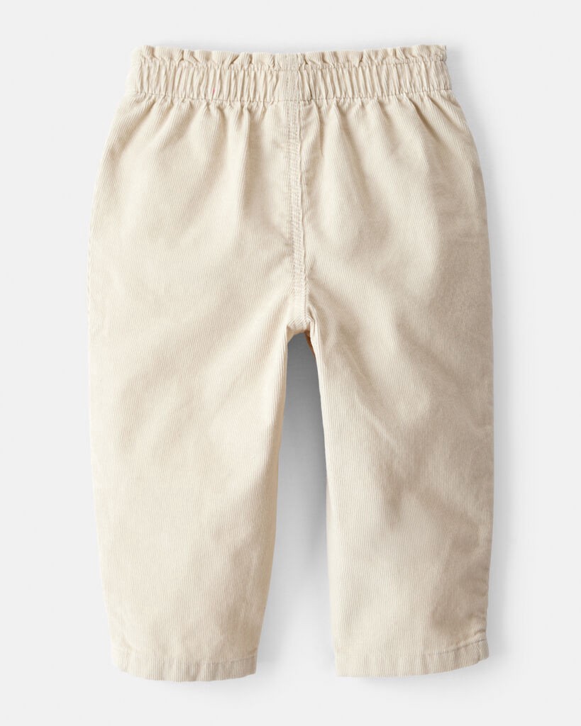 slide 4 of 4, Carter's Baby Girl Heart Pocket Barrel Pants - Tan Beige 24M, 1 ct