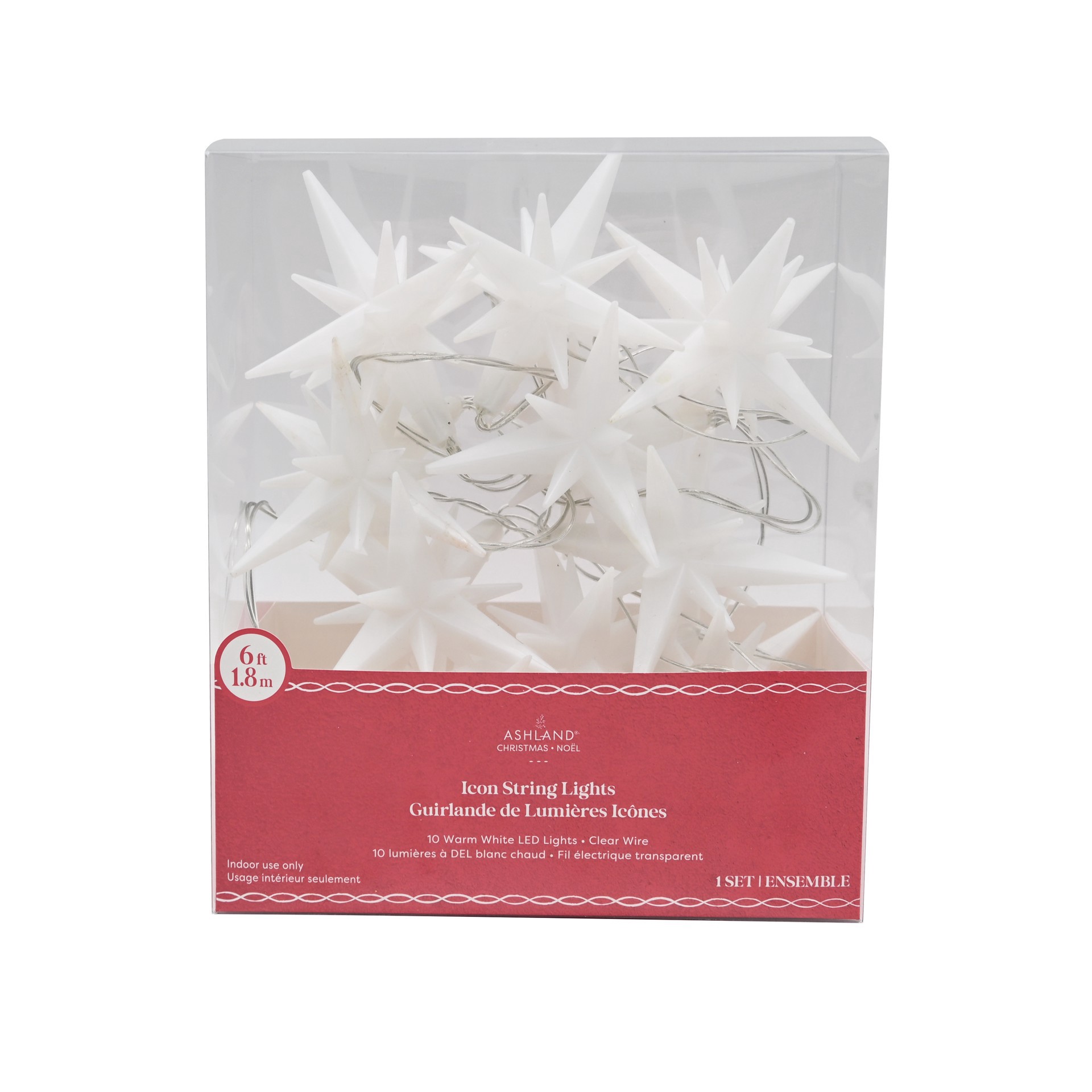 slide 4 of 4, 10ct. Warm White Led White Star Icon String Lights By Ashland, 10 ct