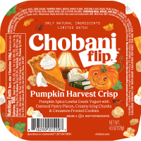 slide 2 of 25, Chobani Flip Lowfat Greek Yogurt Limited Batch Pumpkin Harvest Crisp, 4.5 oz