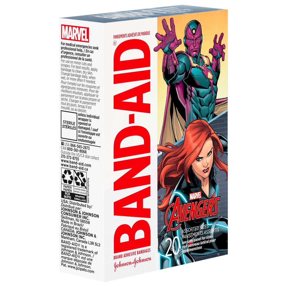 slide 5 of 8, BAND-AID Adhesive Bandages for Minor Cuts & Scrapes, Wound Care Bandages Featuring Marvel Avengers Characters, Fun Decorative Bandages for Kids & Toddlers, Assorted Sizes, 20 ct, 20 ct