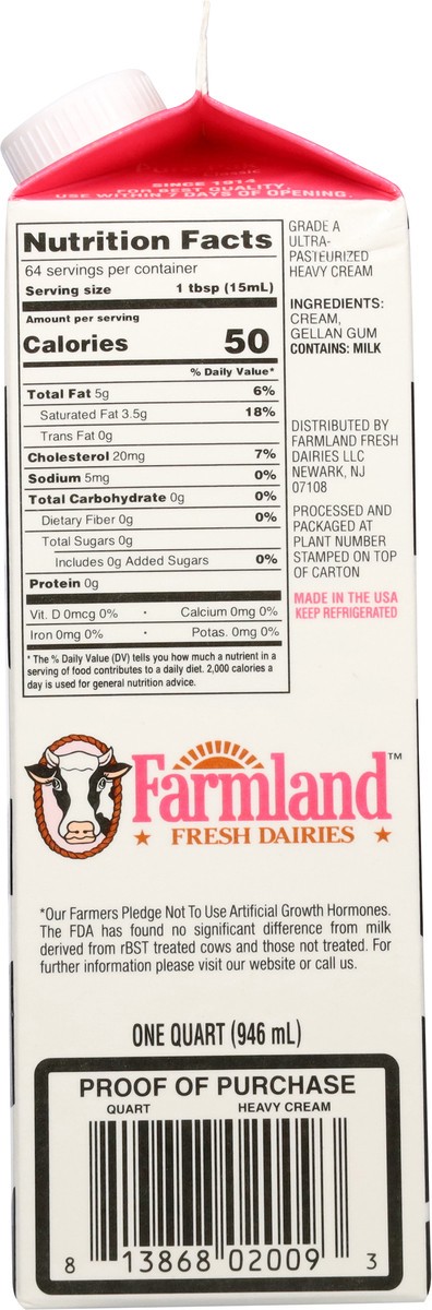 slide 8 of 13, Farmland Fresh Dairies Heavy Cream 1 qt, 1 qt