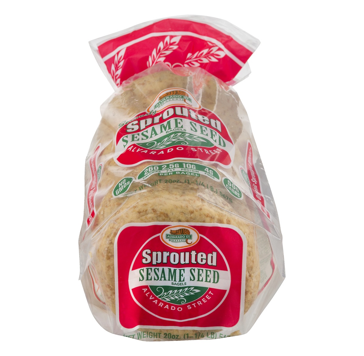 slide 1 of 1, Alvarado St. Bakery Sprouted Sesame Seed Bagels, 6 ct; 20 oz