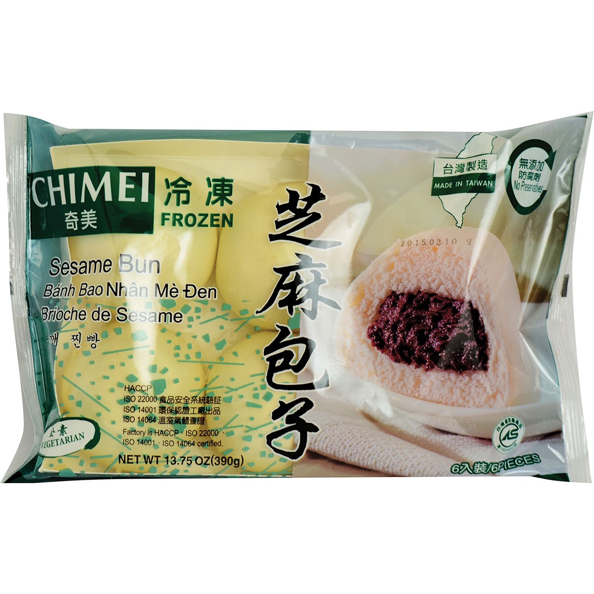 slide 1 of 1, Chimei Frozen Sesame Paste Bun-6pcs, 390 gram