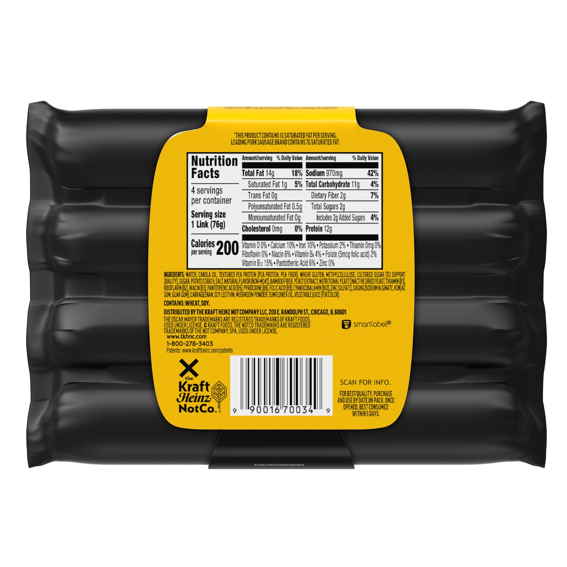 slide 4 of 5, Oscar Mayer Plant-Based NotSausage, Bratwurst Style, 10.7 oz, 4 ct Pack, 10.70 oz