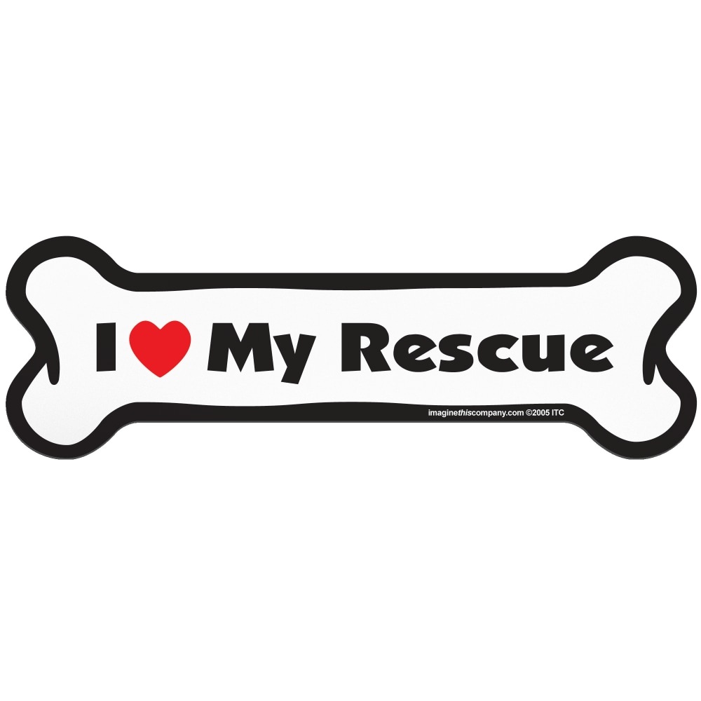 slide 1 of 1, Imagine This I Love My Rescue Bone Shaped Pet Magnet, 1 ct