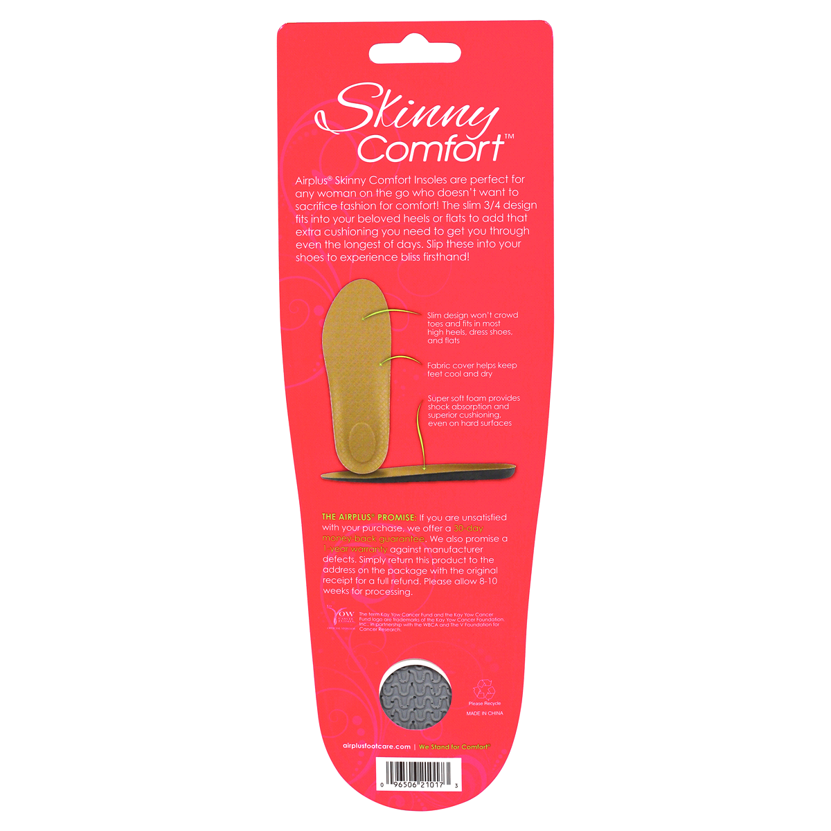 slide 2 of 2, Airplus Skinny Comfort Insoles for Women, Size 5-10, One Pair, 1 ct