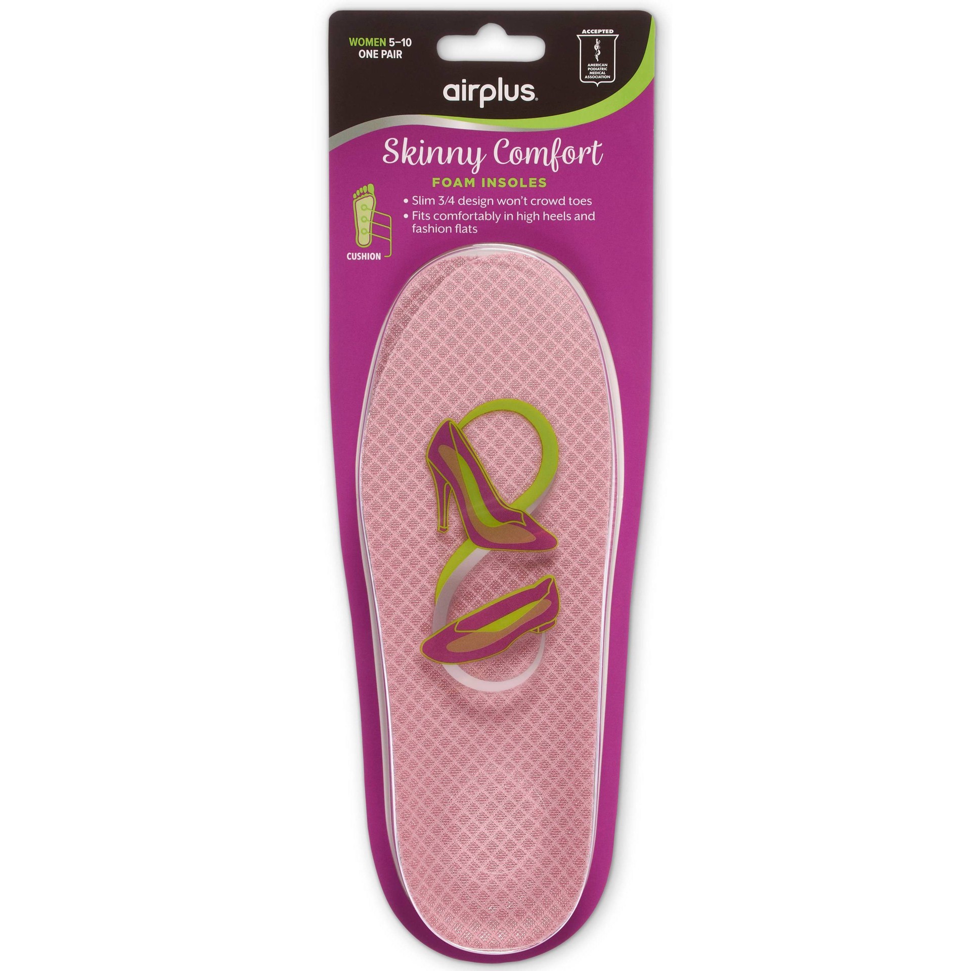 slide 1 of 2, Airplus Skinny Comfort Insoles for Women, Size 5-10, One Pair, 1 ct