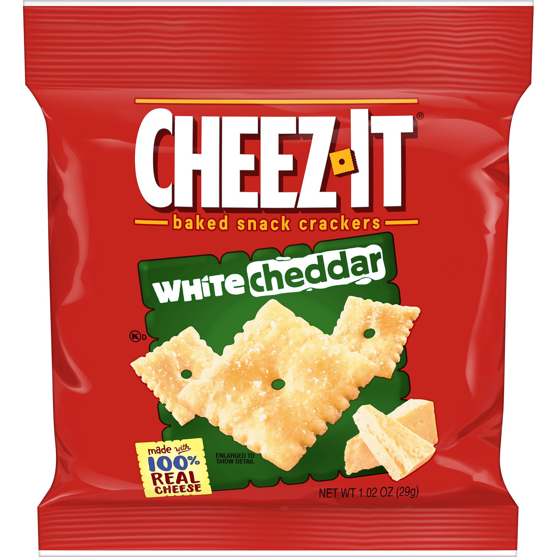 slide 1 of 5, Cheez-It Cheese Crackers, Baked Snack Crackers, Office and Kids Snacks, White Cheddar, 1.02oz Pouch, 1 Pouch, 1.02 oz