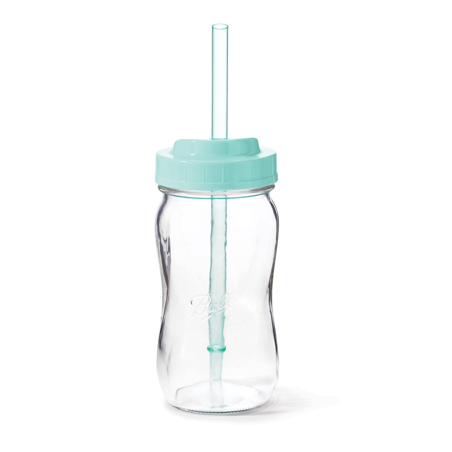 slide 1 of 6, Ball Spiral Jars with Sip N Straw, 2 ct; 16 oz