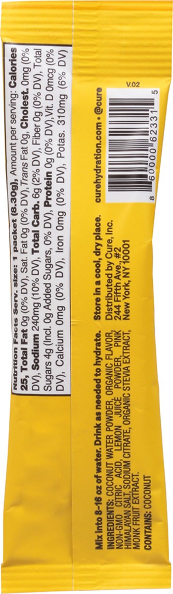slide 2 of 13, CÜRE Hydrating Lemon Electrolyte Mix 0.29 oz, 1 ct
