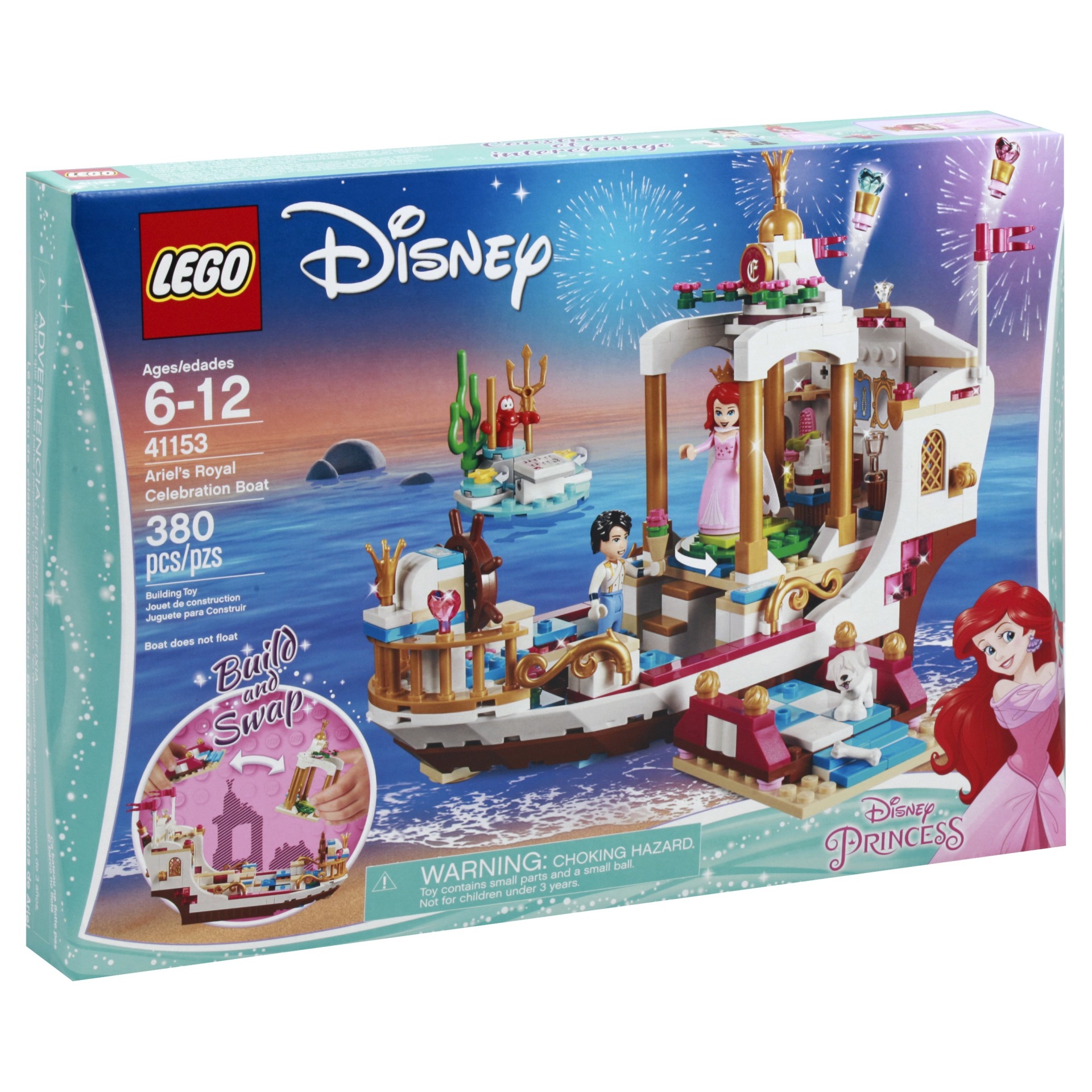 slide 1 of 1, LEGO Disney Princess Ariel's Royal Celebration Boat 41153, 1 ct