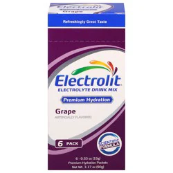 Electrolit Premium Hydration Grape Electrolyte Drink Mix 6 - 0.53 oz Packs