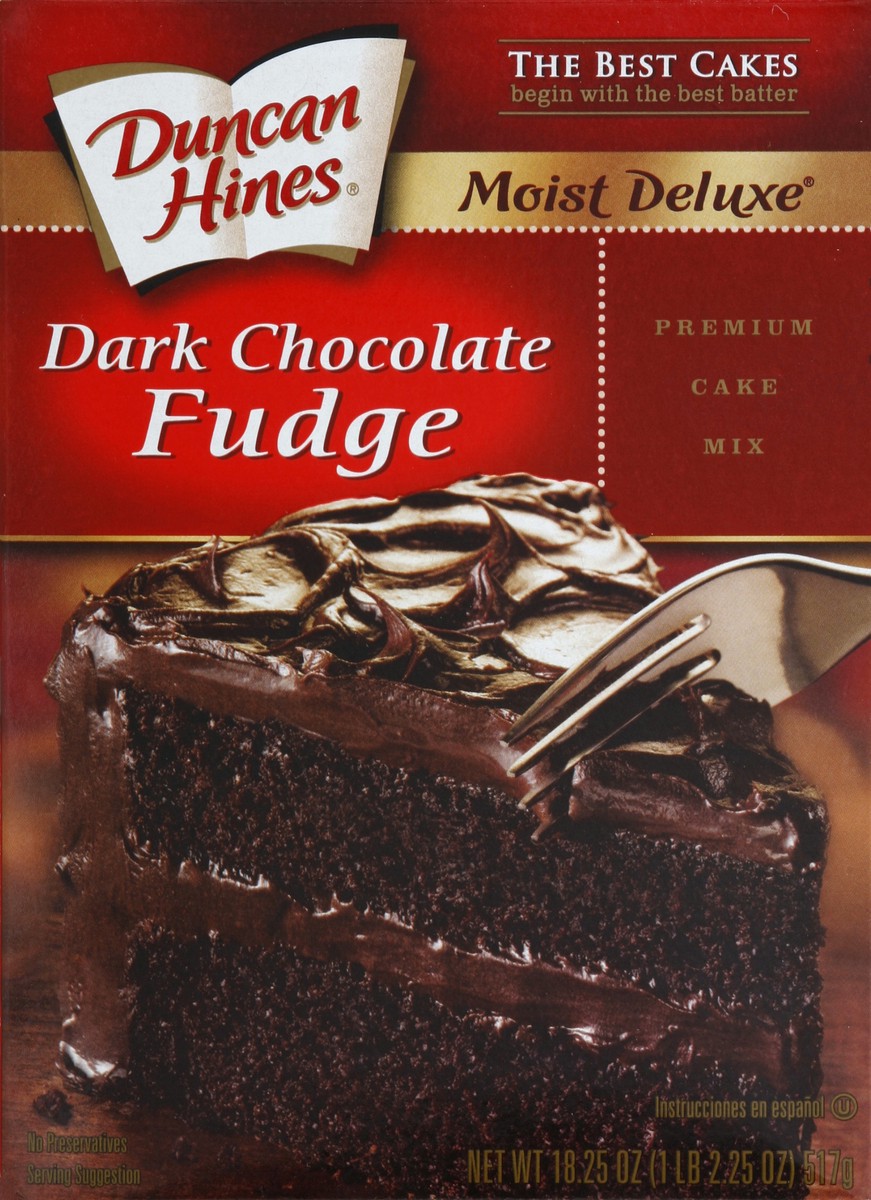 slide 2 of 6, Duncan Hines Dark Chocolate Fudge Cake Mix, 16.5 oz