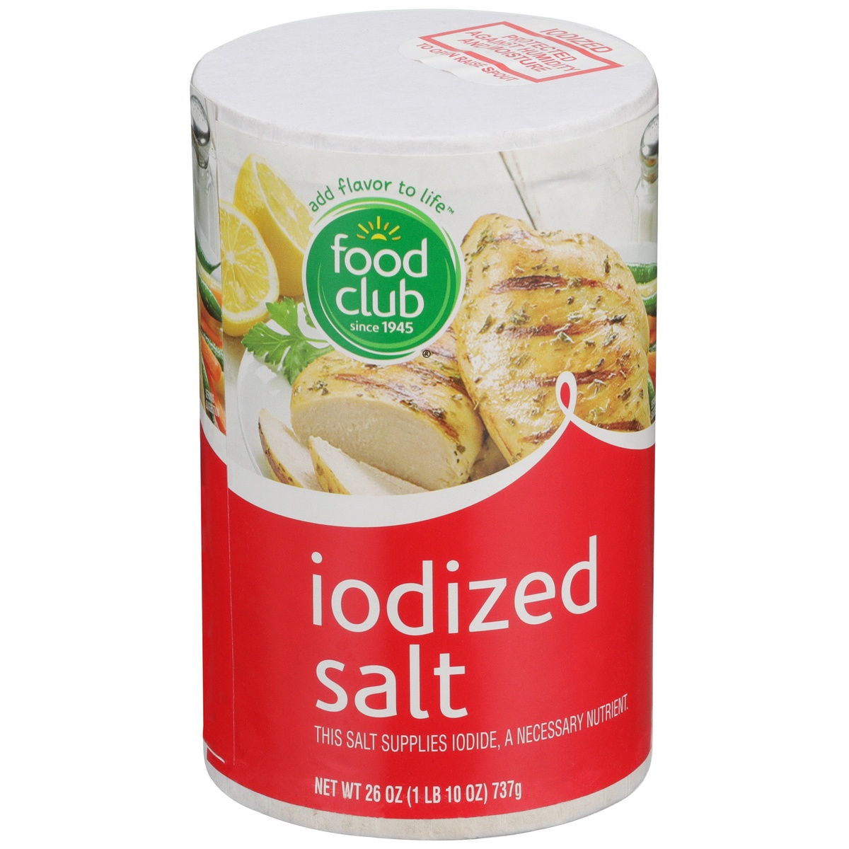 slide 1 of 1, Food Club Iodized Salt, 26 oz