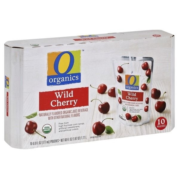 slide 1 of 1, O Organics Juice Beverage, Wild Cherry, Pouches, 10 ct