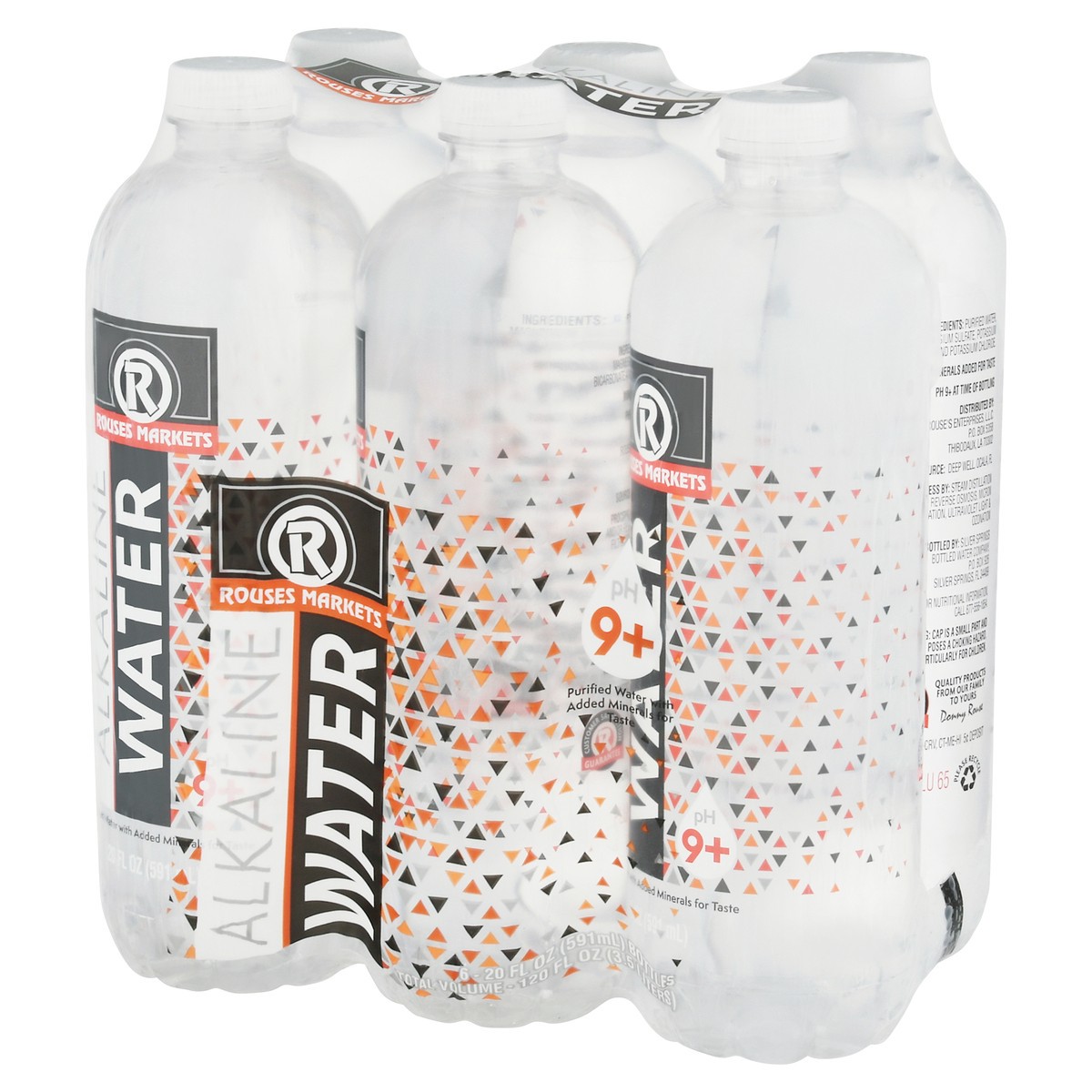 slide 6 of 9, Rouses Markets 9+ pH Alkaline Water 6 - 20 fl oz Bottles, 6 ct