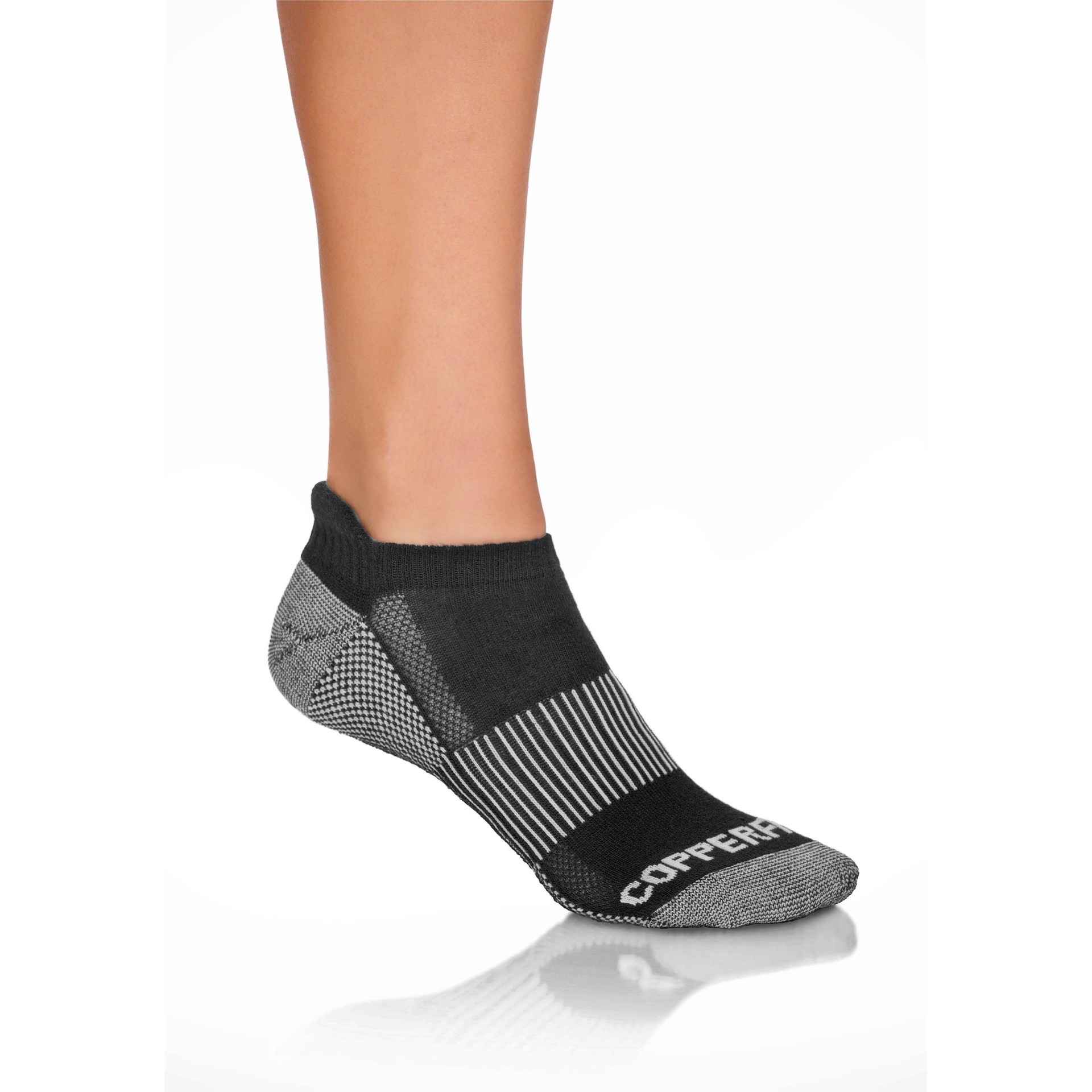 slide 1 of 2, Copper Fit Ankle Socks Women's Black 9-11, Small/Medium