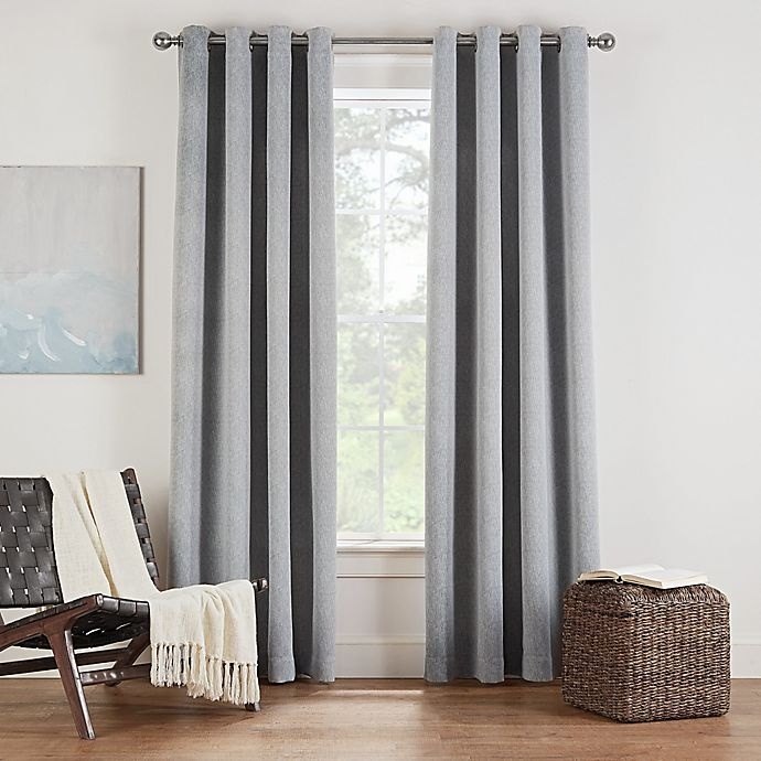 slide 1 of 1, Eclipse Twilight Luna Room Grommet Room Darkening Window Curtain Panel - Grey, 54 in