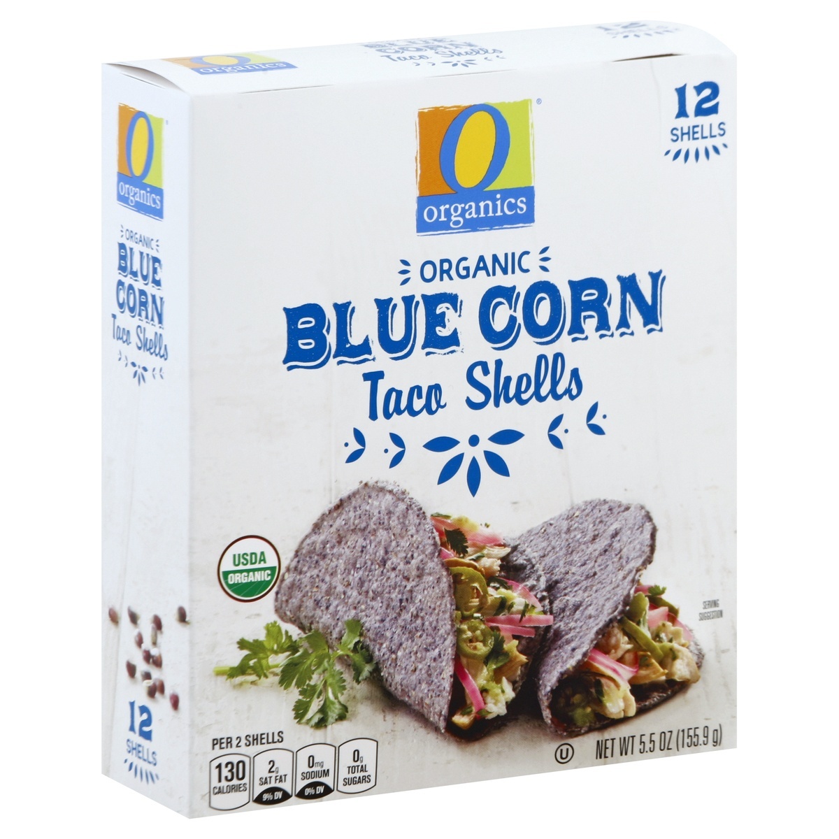 slide 1 of 7, O Organics Organic Blue Corn Taco Shells, 12 ct; 5.5 oz