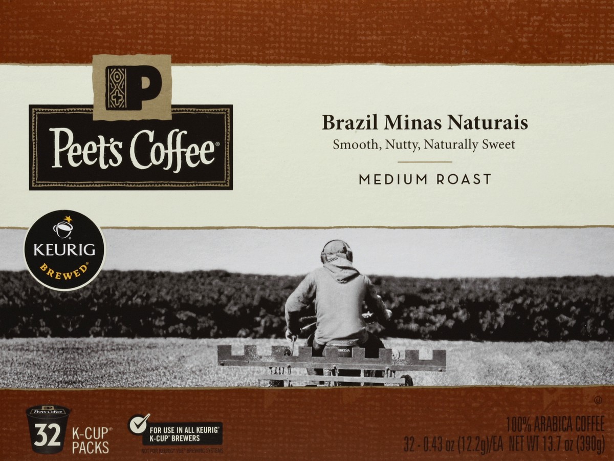 slide 4 of 5, Peet's Brazil Minas Medium Roast - Keurig K-Cup Pods, 1 ct