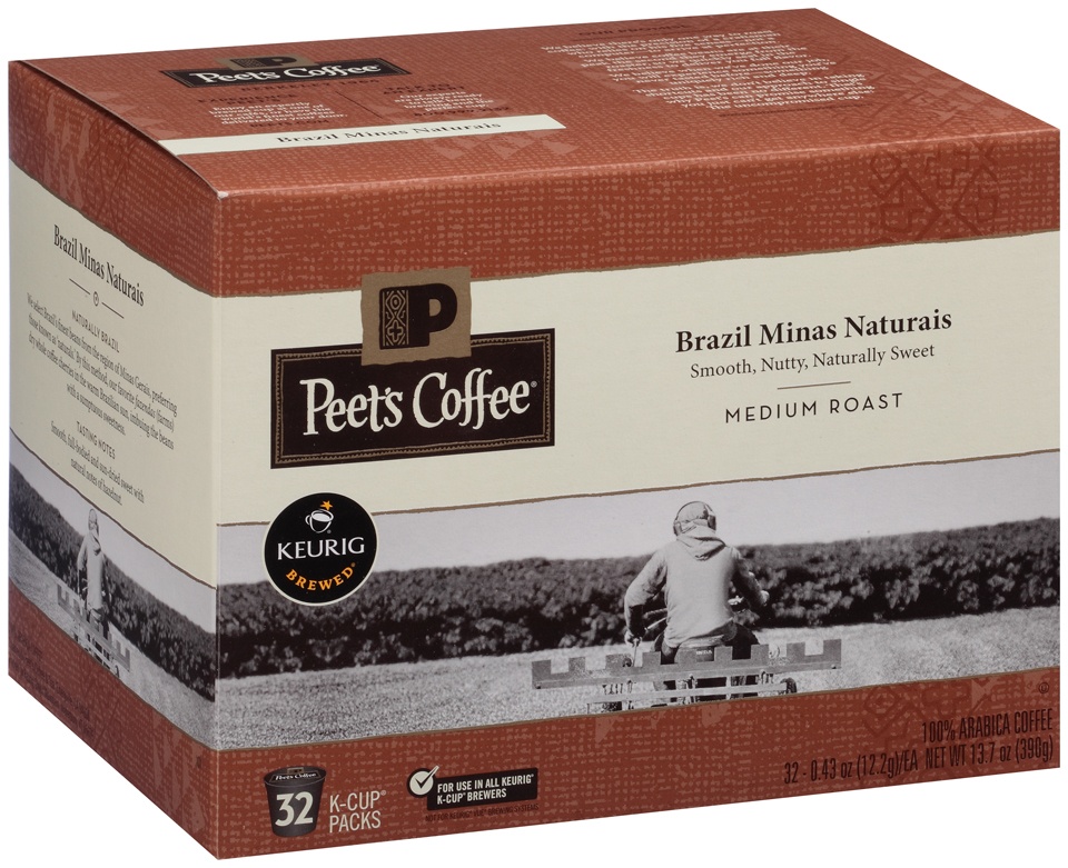 slide 1 of 5, Peet's Brazil Minas Medium Roast - Keurig K-Cup Pods, 1 ct