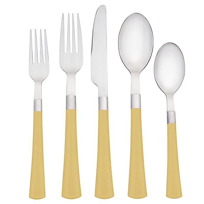 slide 1 of 2, Noritake Colorwave Flatware Place Setting - Mustard, 5 ct