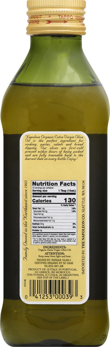 slide 7 of 12, Napoleon Organic Extra Virgin Olive Oil 16.9 oz, 16.9 fl oz