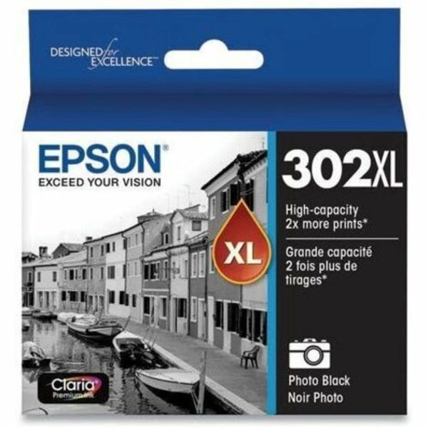 slide 9 of 9, Epson Claria Premium High-Yield Photo Black Ink Cartridge, T302Xl120-S, 302xl, 1 ct