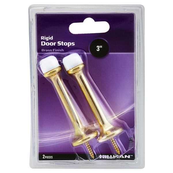 slide 1 of 1, Hillman Rigid Door Stop Brass Plated, 1 ct