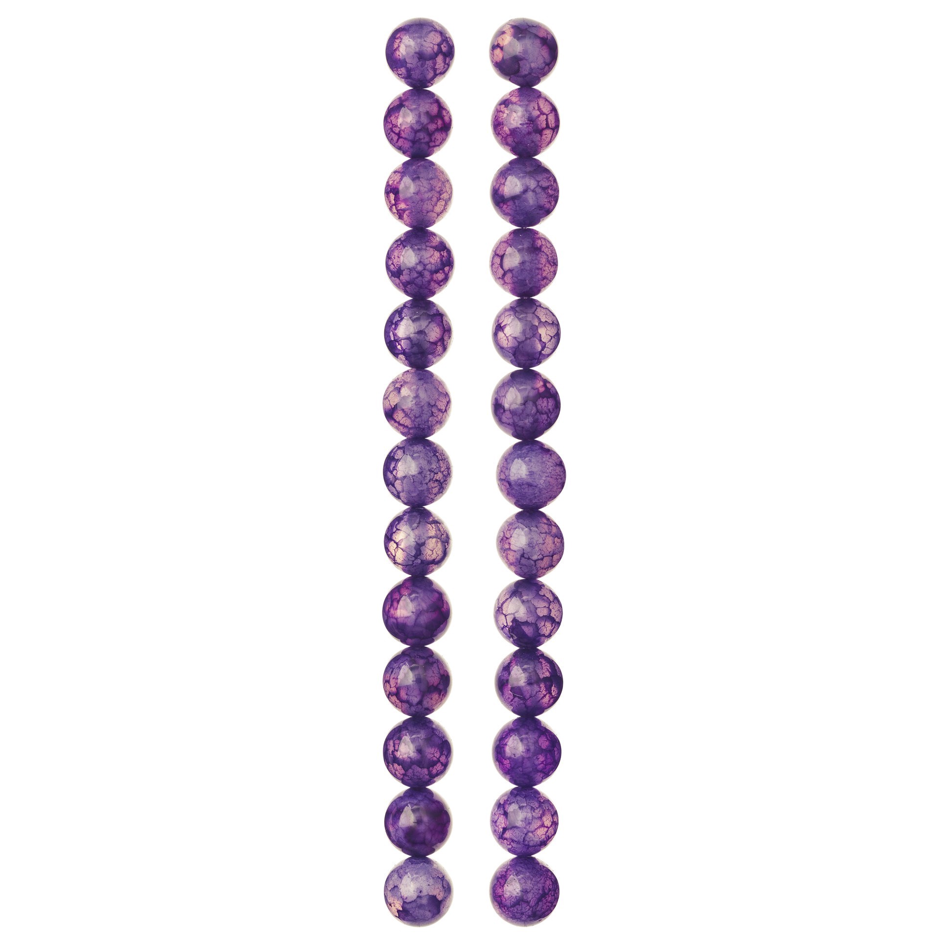 slide 3 of 3, 8mm Purple Fractured Dyed Round Agate Beads By Bead Landing, 8mm