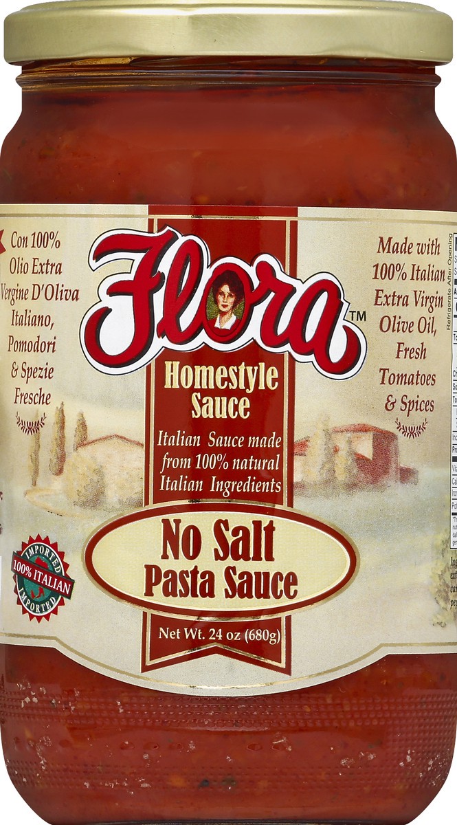 slide 2 of 2, Flora No Added Salt Homestyle Pasta Sauce 24 oz, 24 oz