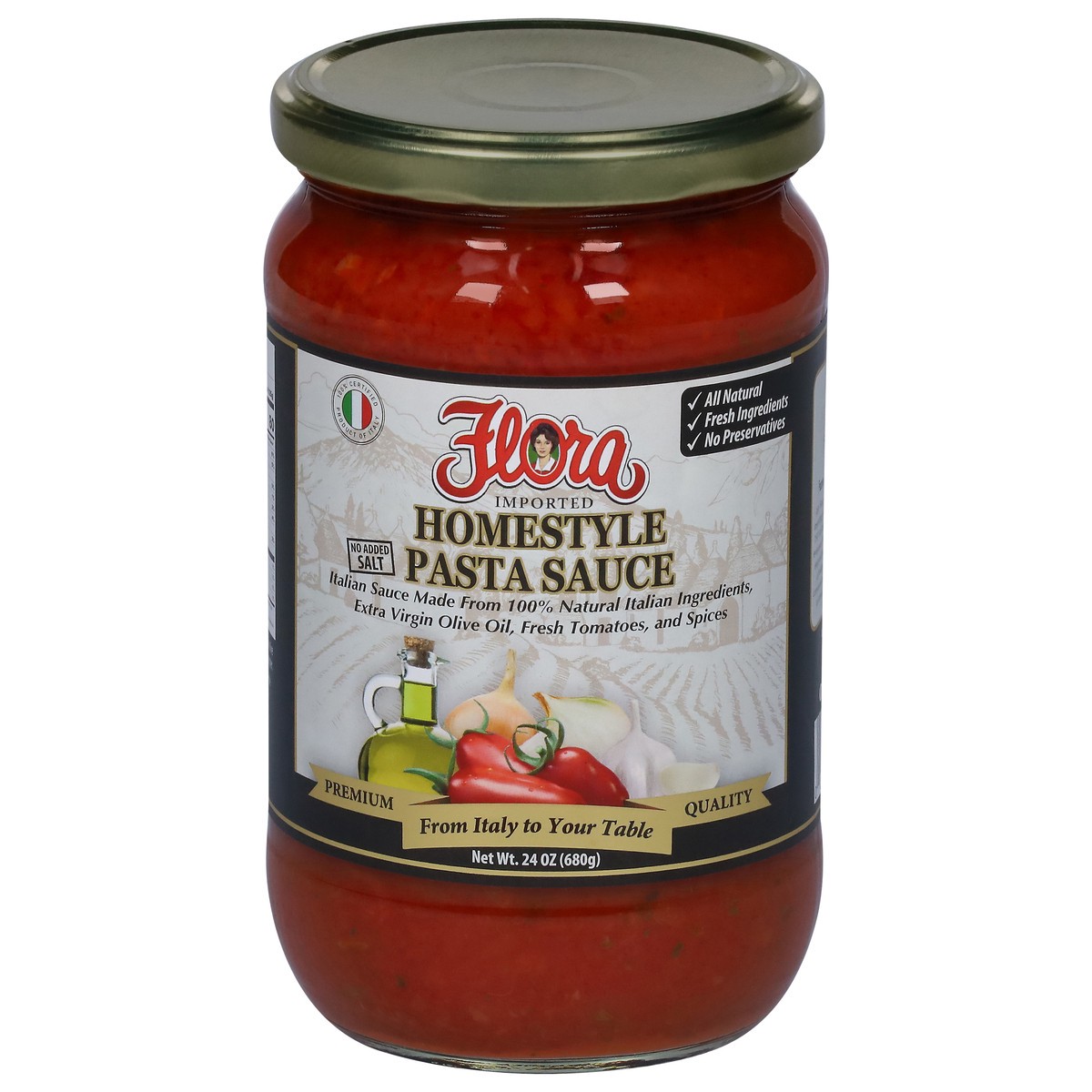 slide 1 of 2, Flora No Added Salt Homestyle Pasta Sauce 24 oz, 24 oz