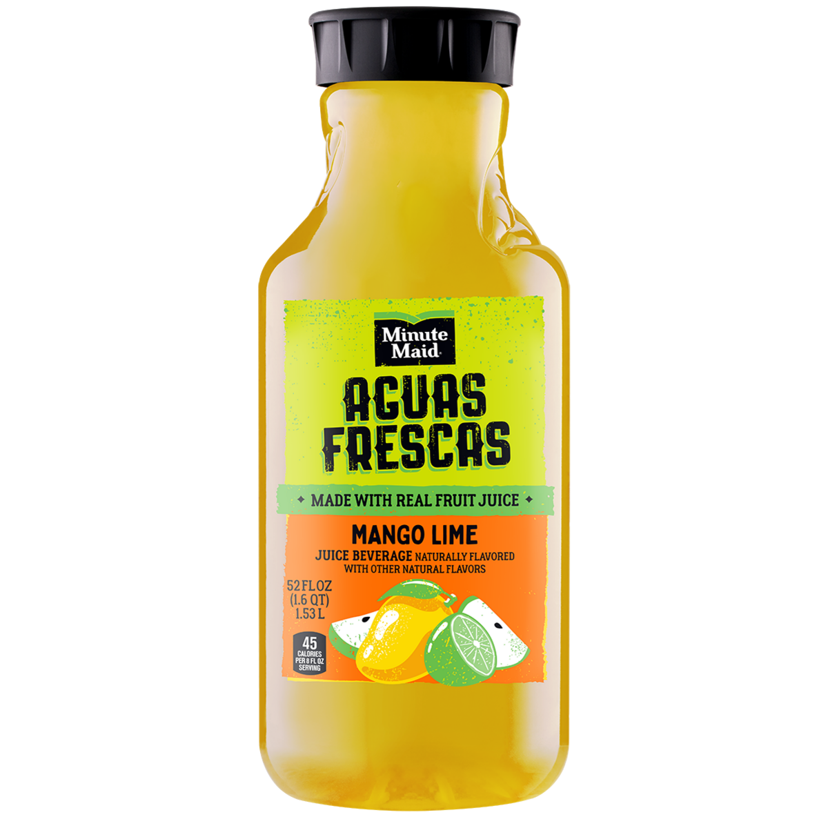slide 1 of 5, Minute Maid Aguas Frescas Mango Lime Bottle, 52 fl oz, 52 fl oz