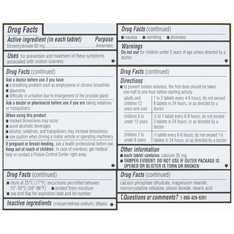 slide 2 of 5, Walgreens Wal-Dram Fast Acting Travel Sickness Tablets, 24 ct