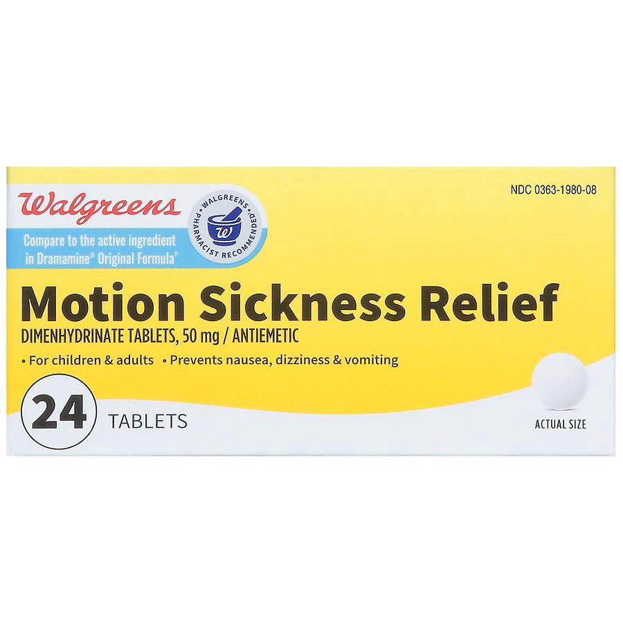slide 3 of 5, Walgreens Wal-Dram Fast Acting Travel Sickness Tablets, 24 ct