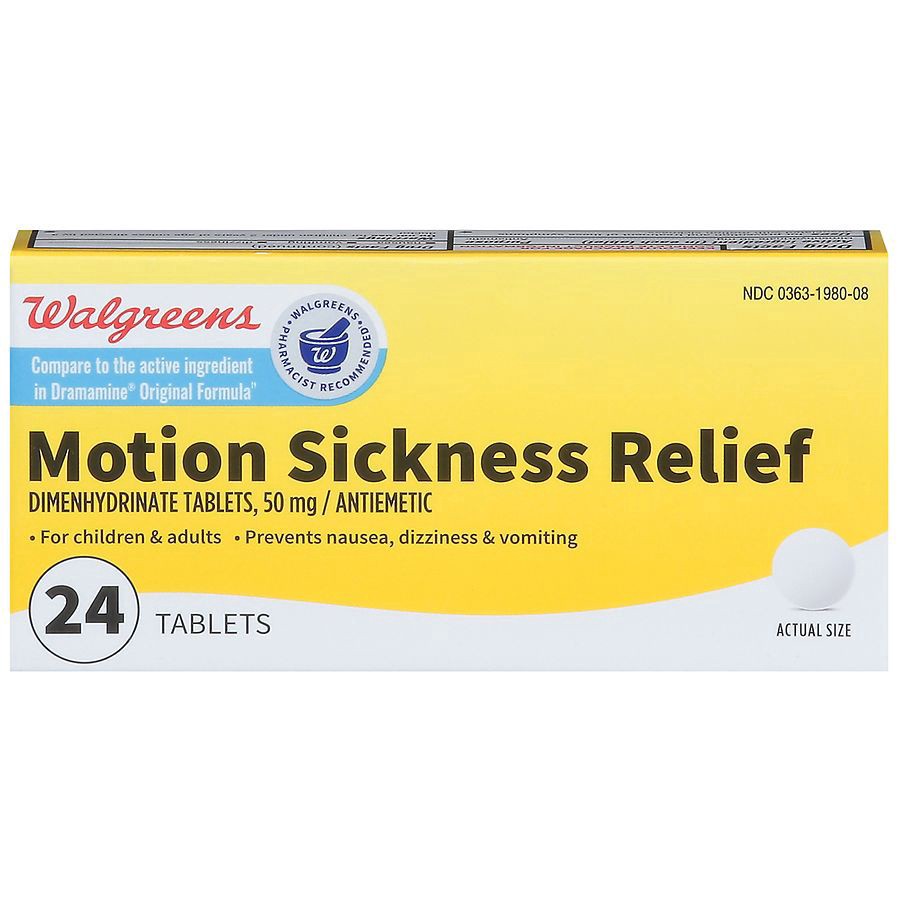 slide 1 of 5, Walgreens Wal-Dram Fast Acting Travel Sickness Tablets, 24 ct