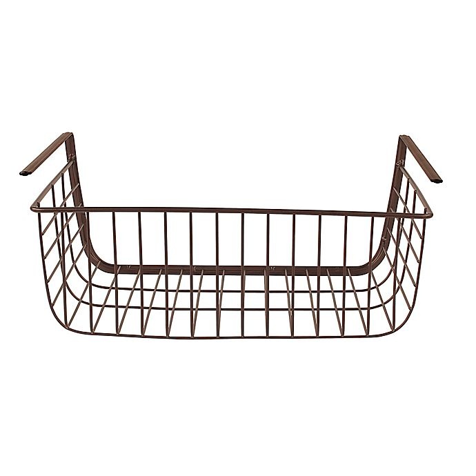 slide 2 of 3, Spectrum Steel Ashley Small Over-the-Shelf Basket - Bronze, 1 ct