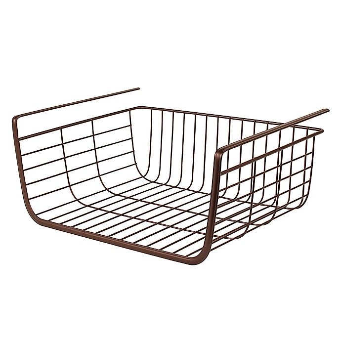 slide 1 of 3, Spectrum Steel Ashley Small Over-the-Shelf Basket - Bronze, 1 ct