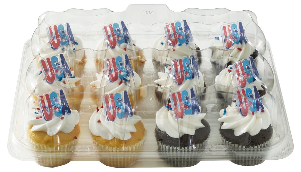 slide 3 of 3, Bakery Fresh Assorted Patriotic Cupcakes, 12 ct