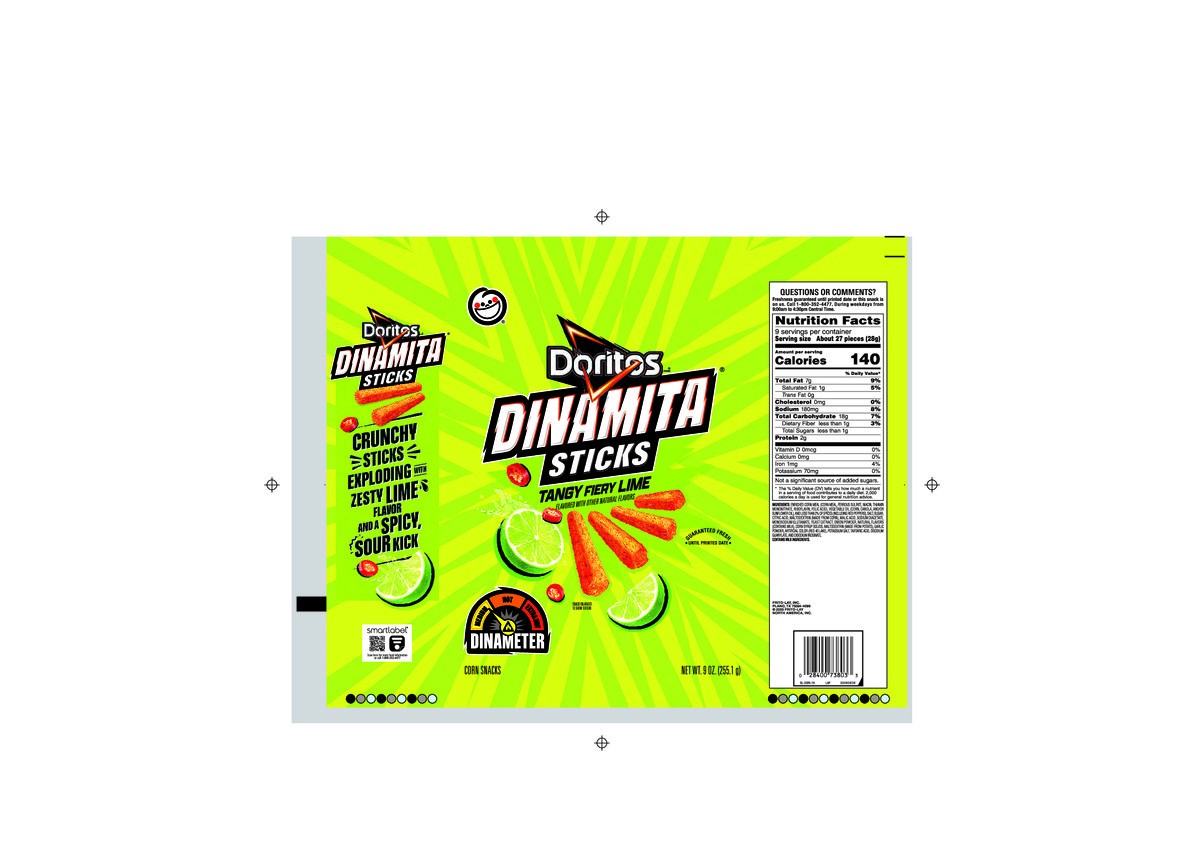 slide 8 of 8, Doritos Dinamita Corn Snacks Tangy Fiery Lime 9 Oz,