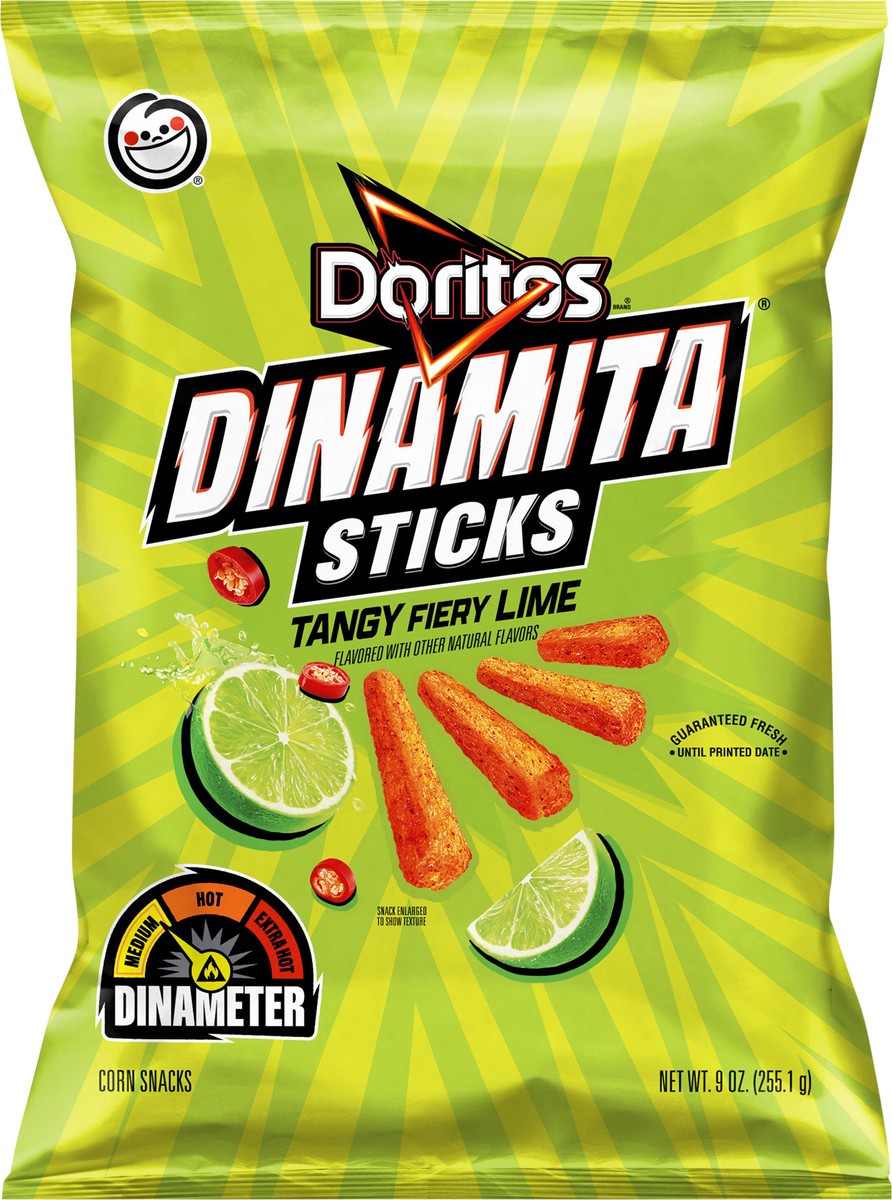 slide 4 of 8, Doritos Dinamita Corn Snacks Tangy Fiery Lime 9 Oz,