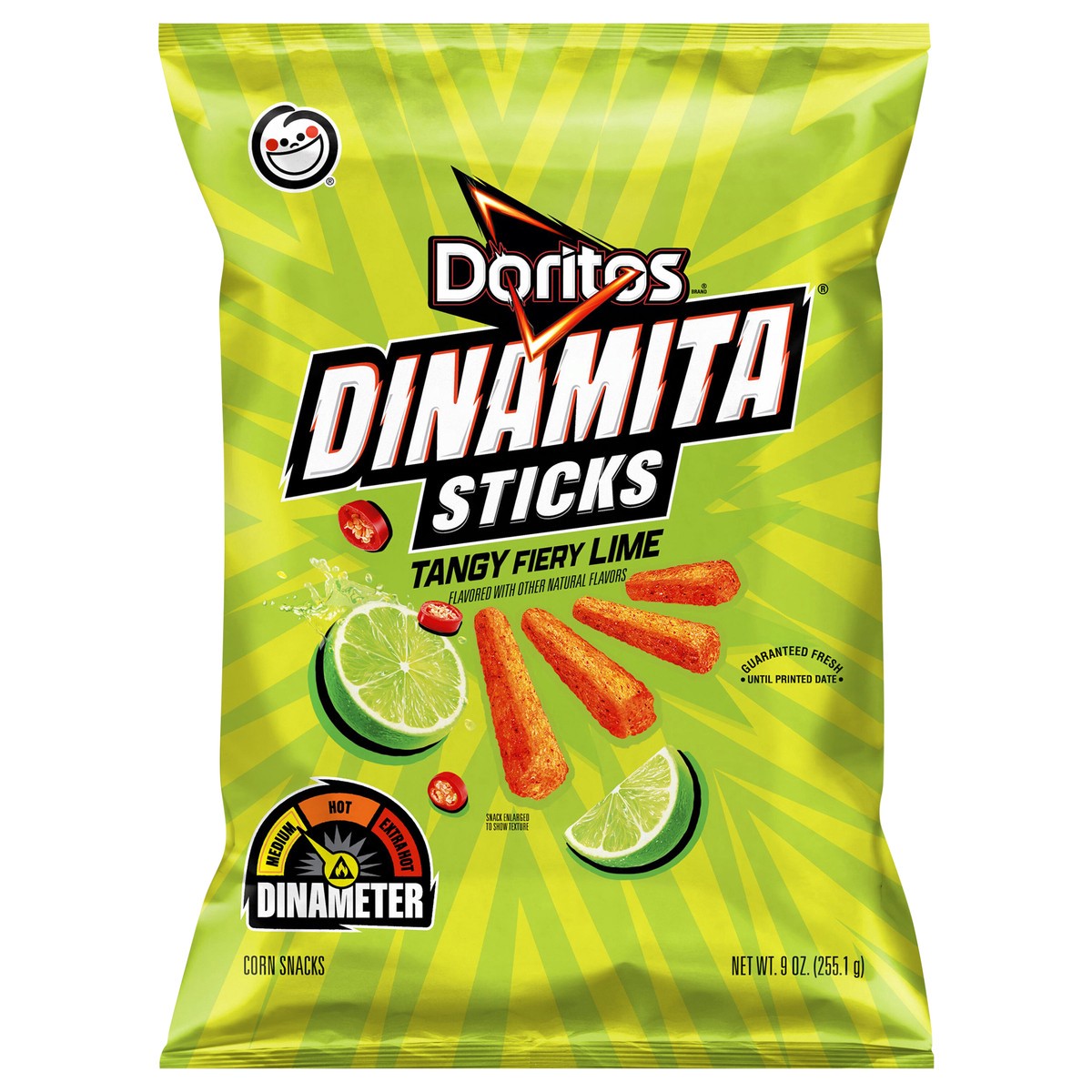slide 1 of 8, Doritos Dinamita Corn Snacks Tangy Fiery Lime 9 Oz,